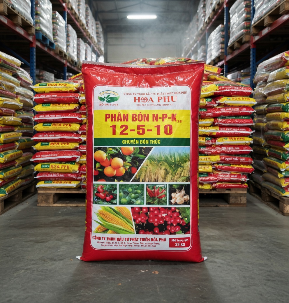 Phân bón NPK 12-5-10 HP Hoa Phu là một trong những sản phẩm phân bón vô cơ cân bằng, được thiết kế chuyên biệt cho giai đoạn bón thúc trên hầu hết các loại cây trồng phổ biến tại Việt Nam